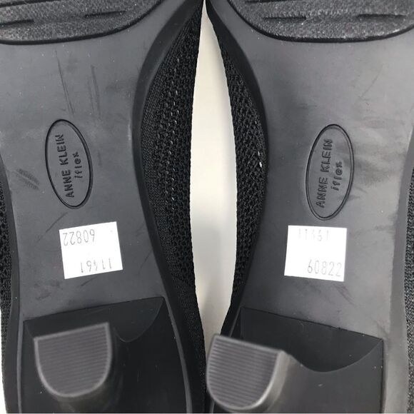 Anne Klein iflex REBECCA Black Perforated Mesh Slip On Pointed Toe Comfort Heels - Picture 15 of 16